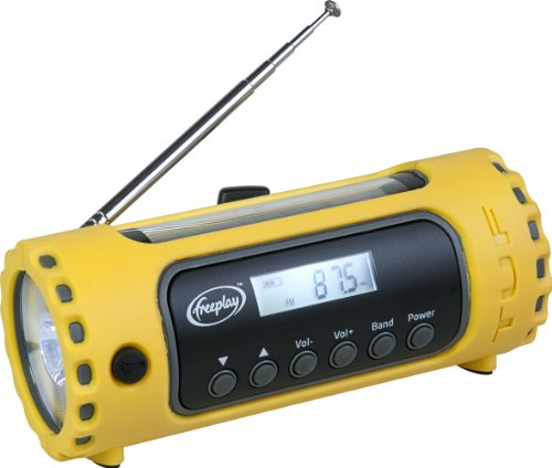  Tuf Solar/Crank AM/FM/WX Radio with LED Flashlight : Wind up Battery